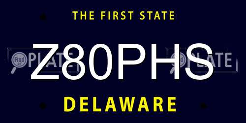 Z80PHS Delaware License Plate