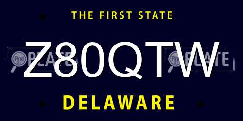 Z80QTW Delaware License Plate