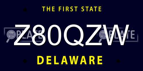 Z80QZW Delaware License Plate