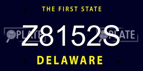 Z8152S Delaware License Plate