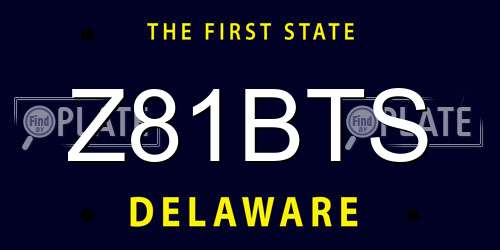 Z81BTS Delaware License Plate