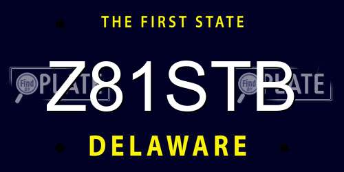 Z81STB Delaware License Plate