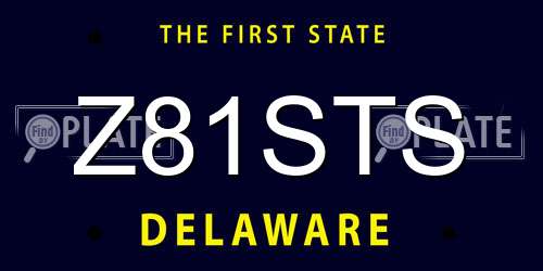 Z81STS Delaware License Plate