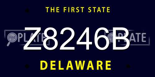 Z8246B Delaware License Plate