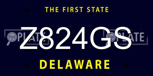 Z824GS Delaware License Plate