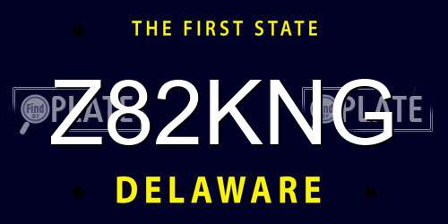 Z82KNG Delaware License Plate
