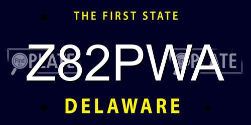 Z82PWA Delaware License Plate
