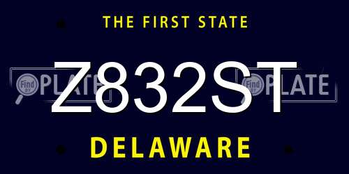 Z832ST Delaware License Plate