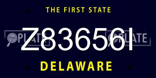 Z83656I Delaware License Plate
