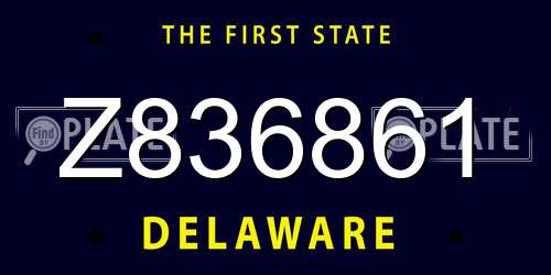 Z836861 Delaware License Plate