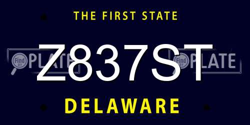 Z837ST Delaware License Plate