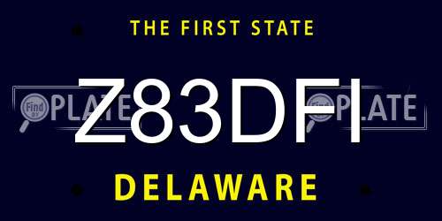 Z83DFI Delaware License Plate