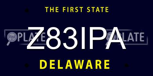 Z83IPA Delaware License Plate