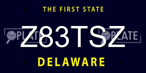 Z83TSZ Delaware License Plate