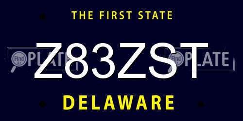 Z83ZST Delaware License Plate