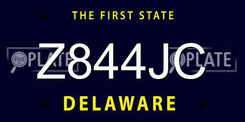 Z844JC Delaware License Plate