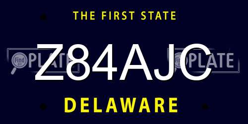 Z84AJC Delaware License Plate