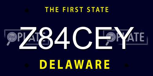 Z84CEY Delaware License Plate