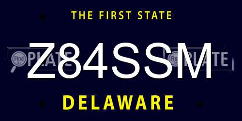 Z84SSM Delaware License Plate