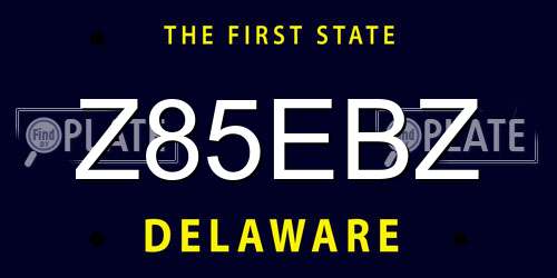 Z85EBZ Delaware License Plate