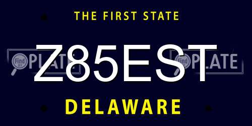 Z85EST Delaware License Plate