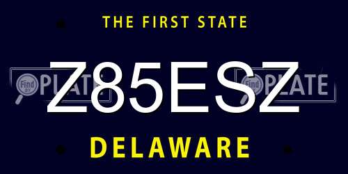 Z85ESZ Delaware License Plate