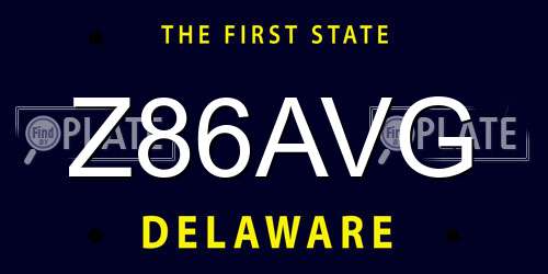 Z86AVG Delaware License Plate