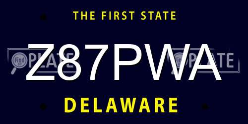 Z87PWA Delaware License Plate