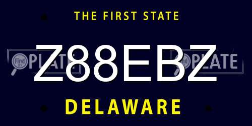 Z88EBZ Delaware License Plate