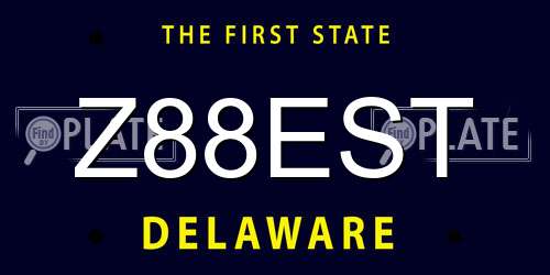 Z88EST Delaware License Plate