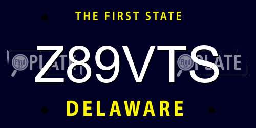 Z89VTS Delaware License Plate