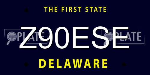 Z90ESE Delaware License Plate