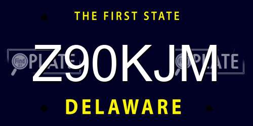 Z90KJM Delaware License Plate