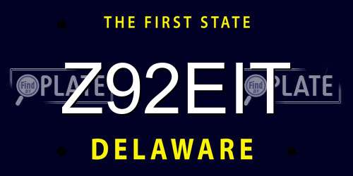 Z92EIT Delaware License Plate