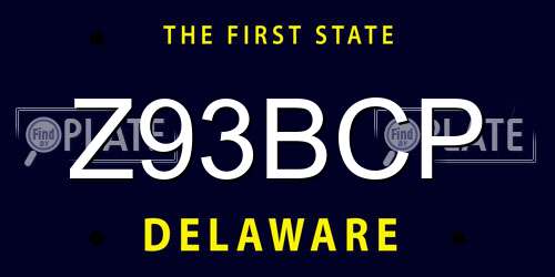 Z93BCP Delaware License Plate
