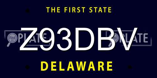 Z93DBV Delaware License Plate