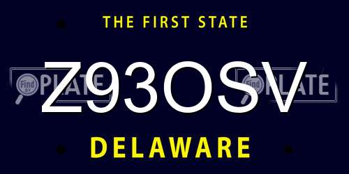 Z93OSV Delaware License Plate