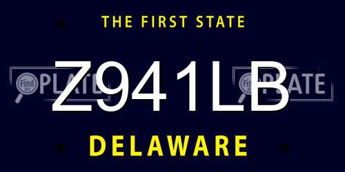 Z941LB Delaware License Plate