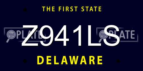 Z941LS Delaware License Plate