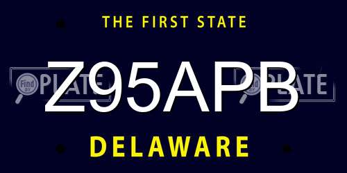 Z95APB Delaware License Plate