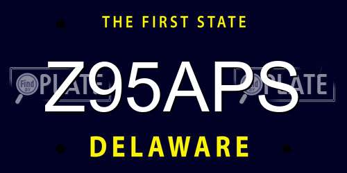 Z95APS Delaware License Plate