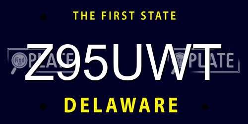 Z95UWT Delaware License Plate
