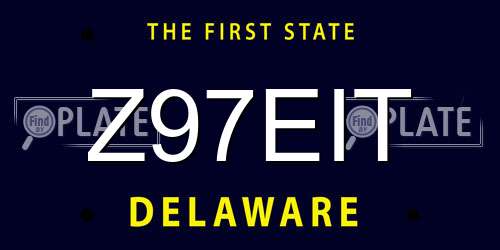 Z97EIT Delaware License Plate