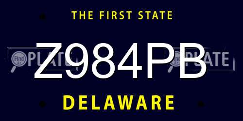 Z984PB Delaware License Plate