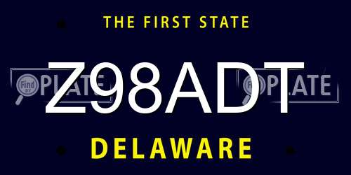 Z98ADT Delaware License Plate