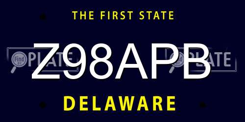Z98APB Delaware License Plate