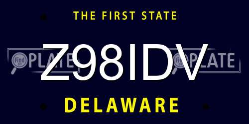 Z98IDV Delaware License Plate