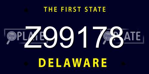 Z99178 Delaware License Plate