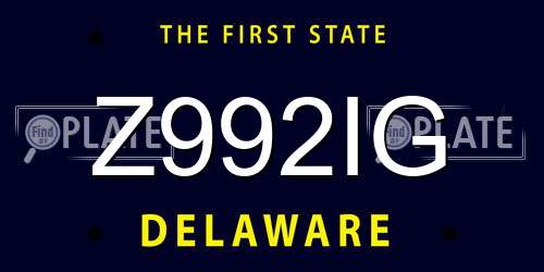 Z992IG Delaware License Plate