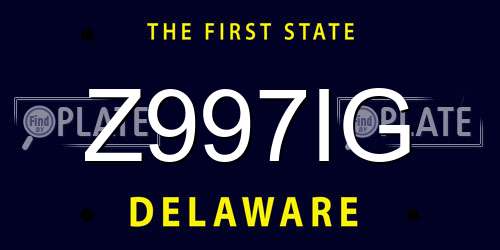 Z997IG Delaware License Plate